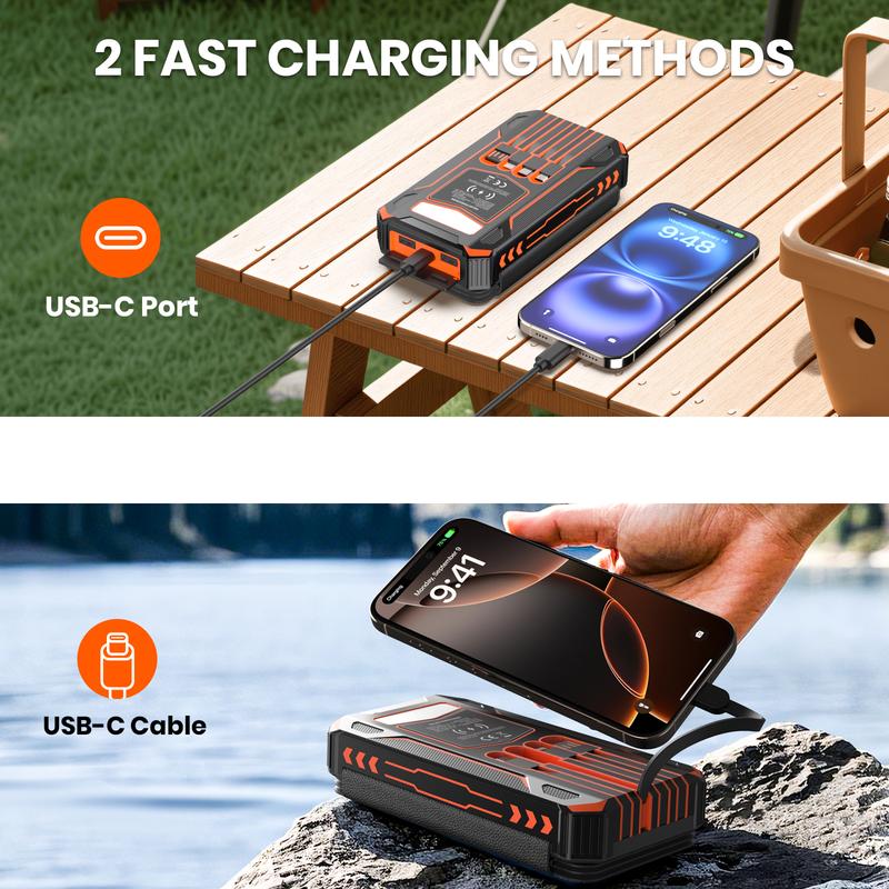 Black Friday Sale - 4 Panel Solar Charger Power Bank, Wireless Portable Charger