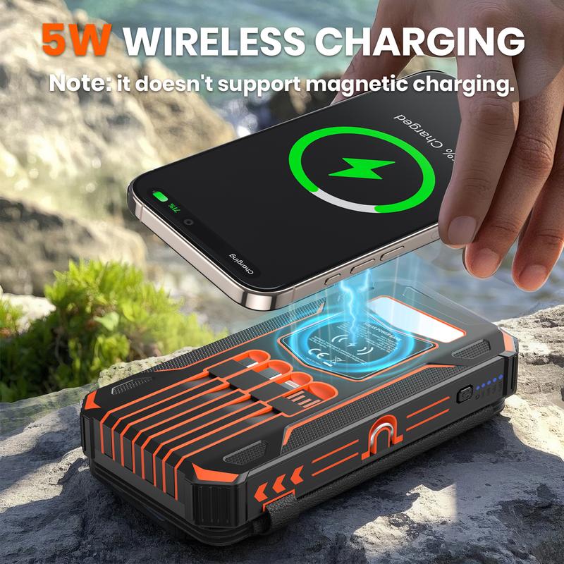 Black Friday Sale - 4 Panel Solar Charger Power Bank, Wireless Portable Charger