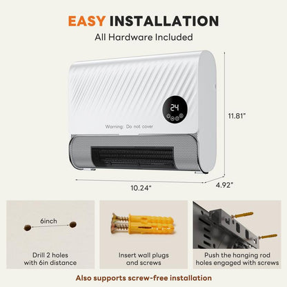 Smart Wall Heater, 1500W Space Heater for Indoor Use