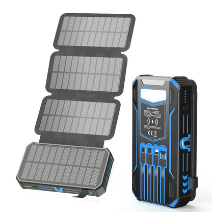 Black Friday Sale - 4 Panel Solar Charger Power Bank, Wireless Portable Charger